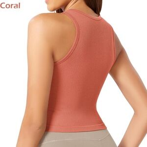 Coral Ribbed Tank Top